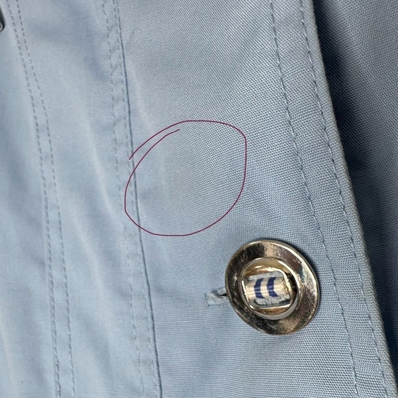 Mackintosh New England Womens Button Up Jacket Petite Small Blue Detachable Hood - Picture 9 of 11